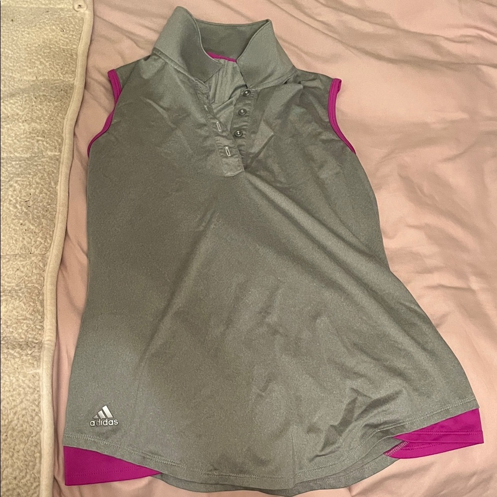 Adidas Gray and Pink Sleeveless Top